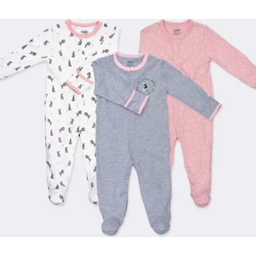 3 Pieces/Set) Babys Romper Infants Romper Newborn Jumpsuit Cotton Long-Sleeved Clothes