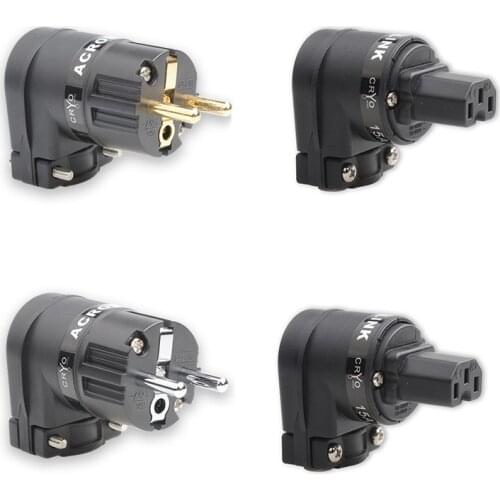 A set acrolink power plug tail accessories HiFi fever audio gold plated EU plug turn American angle cable connector