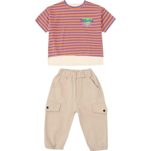 Girls Outfits Sets Summer 2021 Girl Clothes 2 Piece t Shirt + Haren Pants Cotton Fashion Girl Kid Clothes