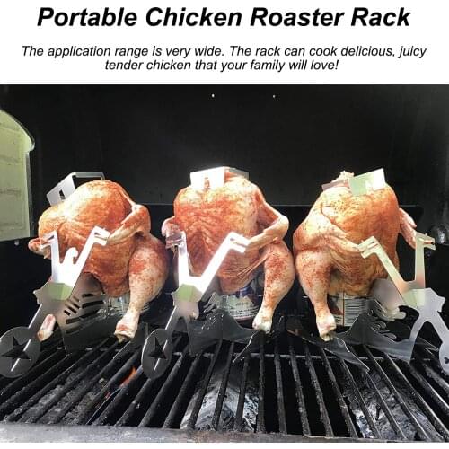 Chicken Leg Rack Stainless Steel Roaster Stand BBQ Barbecue Tools Portable Barbecue Outdoor Camping Beer Chicken Grill