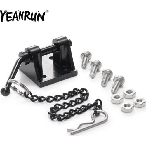 YEAHRUN Metal Tow Hook Trailer Rope Chain Trailer Hook for 1/10 RC Crawler Car Axial SCX10 D90 TF2 Upgrade Accessories