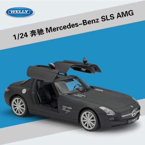 WELLY 1:24 High Simulation Benz SLS AMG Sports Car Matte Diecast Metal Alloy Classical Model Car Toys For Boys Gifts Collection