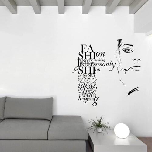 Fashion Girl Wall Sticker Girls Room Decoration Sexy Eyebrows Removable Vinyl Decal Sentence Phrase Home Decor What Is Fashion