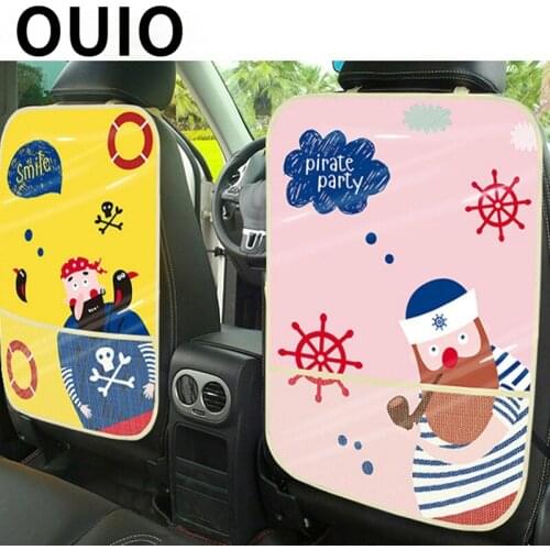 Cartoon Car Seat Back Kids Anti Kick Mat Protector Cover For Volkswagen Polo 6r Golf GTI Caddy Passat B8 B7 B6 B5 Jetta Tiguan