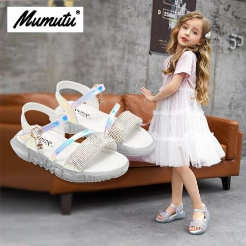 Odorless soft standard size children like Girls summer shoes girls breathable anti-wear casual glitter light scandal MM1980