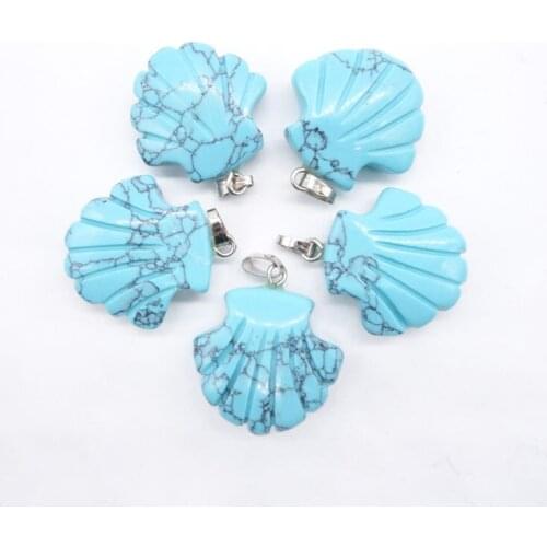 New Selling Quartz Natural Stone Shell Pendant For Fashion Jewelry Necklaces Wholesale Making Free Shipping