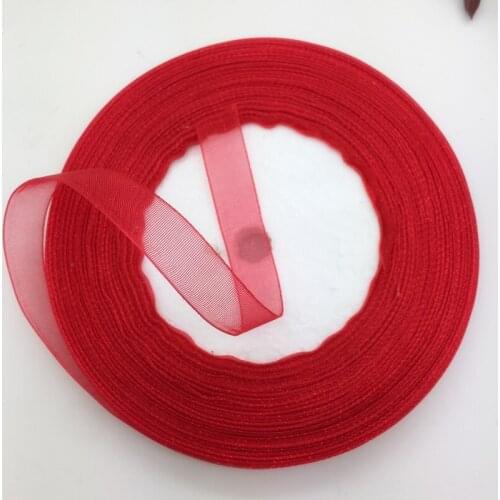 Wholesale 50 Yards 3/8" 10mm Red Organza Ribbon Bow Wedding Decoration Lace Crafts