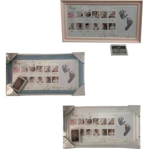 23GD Baby 12 Months Hand Foot Print Commemorative Photo Frame Newborn Growth Record