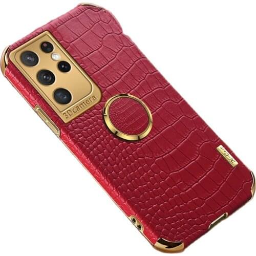 Suitable for Samsung Galaxy S21 Mobile Phone Case Business Simple Crocodile Pattern Leather Car Protective Cover A71 A51