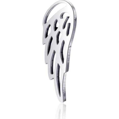 10pcs Wholesale Angel Wing Charms Round Fashion Real Stainless Steel Wing Pendant Without Chain For DIY Jewelry Making