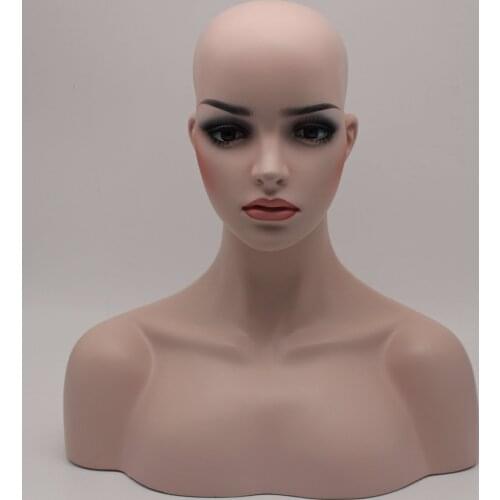 Female Realistic Fiberglass Mannequin Head Bust Sale For Wig Jewelry And Hat Display