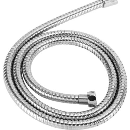 RLHQG Stainless Steel Shower Hose 2M Flexible Bathroom Water Pipe Silver Color Common Pumbing Hoses Bathroom Accessories Newest