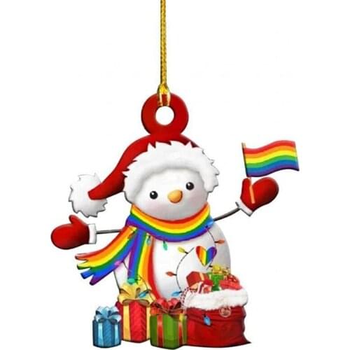 69HC Christmas Ornament 2021 Santa Snowman Gnome Pendant for Christmas Tree Crafts