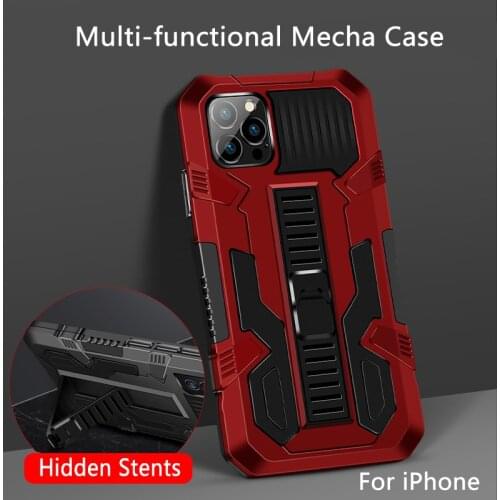 For iPhone 12 11 Pro Max XS XR 6 6s 7 8 Plus SE 2020 Heat Dissipation Silicone Phone Case Mache Bumper Stand Shell with Stents