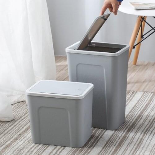 Nordic Pressed Trash Can Creative Large Livingroom Bathroom Garbage Narrow Waste Bins Multifunction Household Covered Buckets