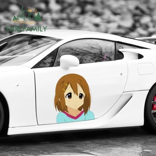 EARLFAMILY 43cm x 35.8cm Anime Sticker K-on! Hirasawa Yui Fuuny Car Styling Waterproof Decals JDM RV VAN Wall Decal