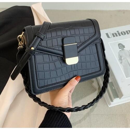 Braided strap Crossbody Bags For Women 2020 Small Handbag PU Leather Ladies Hand Bag Designer Stone patent female Shoulder Bags
