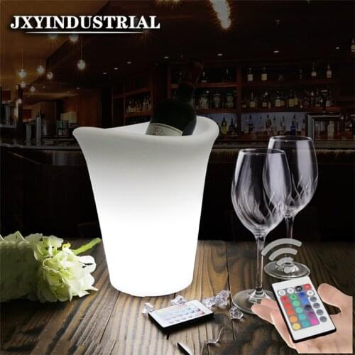 Cooler Party LED Ice Bucket Double Layer Event Night Club KTV Beer RGB Coreless 16 Colors Changing Flashing Light Wine Buckets