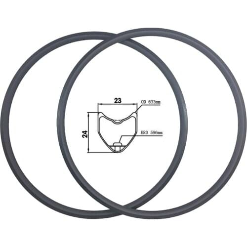 24mm tubular 700c 23mm wide basalt surface V brake carbon road rims 16H 18H 20 holes 24 holes 28 holes UD 3K road bicycle rim