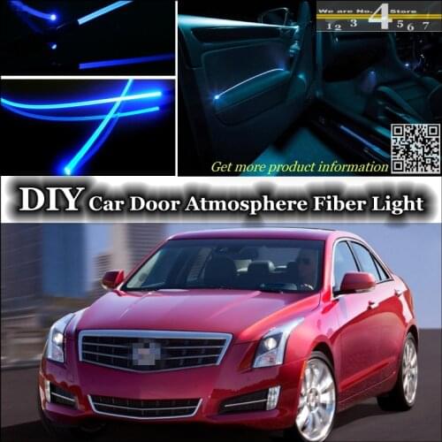 Interior Ambient Light Tuning Atmosphere Fiber Optic Band Lights For Cadillac ATS Inside Door Panel llumination Refit