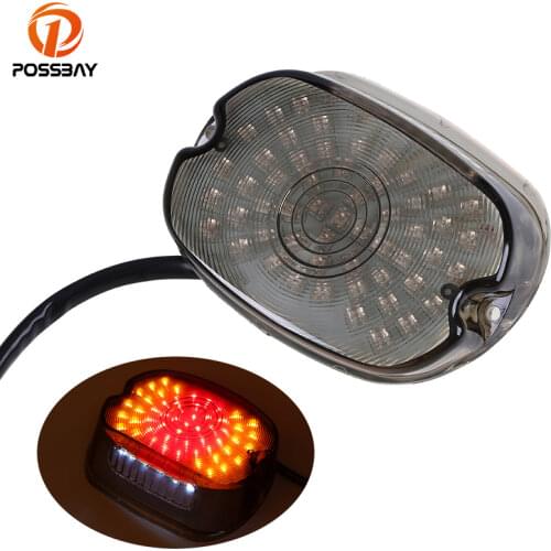 POSSBAY Off-Road Motorcycle Taillight Cafe Racer Motocross Tail Light Scooter Brake Stop Lamps Motorbike Light Universal Parts
