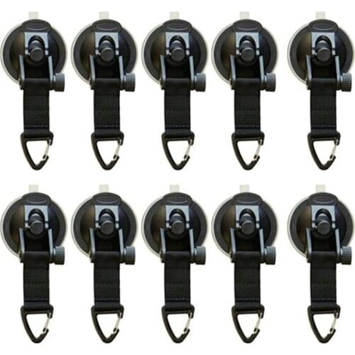 10Pcs/Set Car Tent Suction Cup Hook Suction Cup Anchor with Securing Hook Camping Tarp Easy Install
