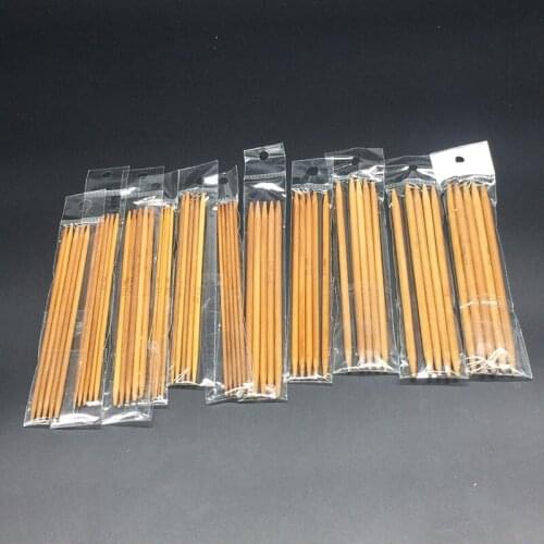 11 Sizes/Set 13cm Double Pointed Carbonized Bamboo Dark Patina Needles Knitting Knit Kit Domestic
