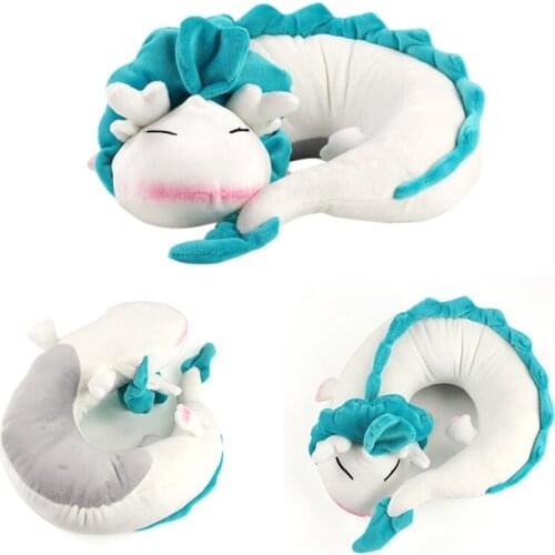15-25cm Creative Chinese White Dragon Plush Toys Cute Animal Travel Car Neck Pillow U Shape Plush Stuffed Cushion Toy For Kids