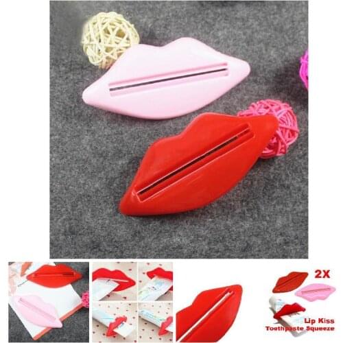 Newly 2 Pcs Kiss Lip Toothpaste Squeezer Easy Press Tube Dispenser Gadget