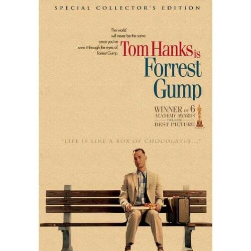 24style Forrest Gump Hollywood Inspirational Movies Art Film Print Silk Poster for Your Home Wall Decor 24x36inch