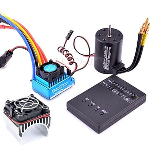 3650 3100kv 3900kv 4300kv Brushless Motor 45A 60A 80A 120A Brushless ESC Electric Speed Controller with fan for 1:10 1/10 RC Car