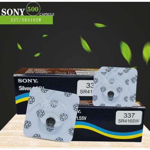 500pc For Sony Original Single grain packing 337 SR416SW 1.55V Silver Oxide Watch Battery SR416SW 337 LR416 Button Coin Cell