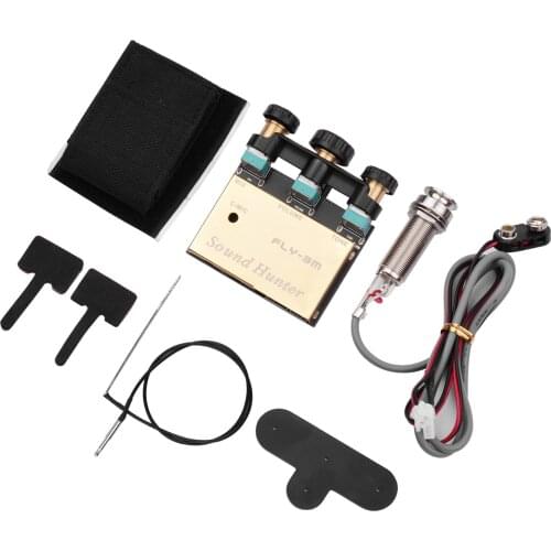 Sound Hunter Guitar Pickup Acoustic Guitar Onboard Active Piezo Pick Up EQ Equalizer Dual Source Preamp System with Mic