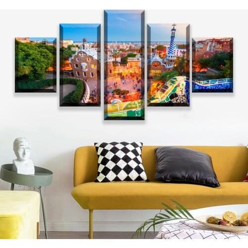 Diamond painting 5 pcs Barcelona landscape Seascape 5d diy Diamond embroidery full round square drill 5d diy mosaic puzzle