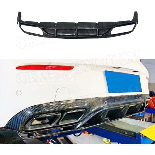 Carbon Fiber material Rear Bumper Diffuser for Mercedes-Benz C Class W205 C205 C63 AMG Coupe 2015-2020 Convertible Auto Styling