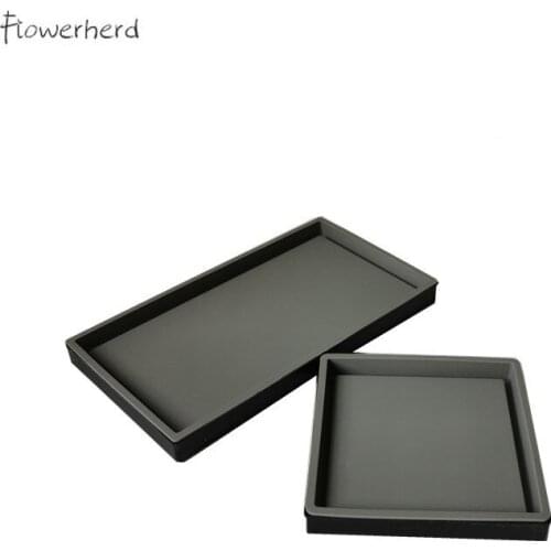 Large Square Rectangle Round Flower Pot Tray Mold Silicone Plastic DIY Handmade Flowerpot Base Mold Resin Mold Candle Holder