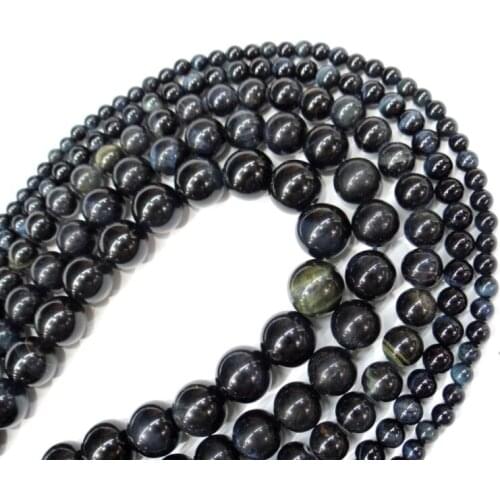 Wholesale Natural Stone Dark Blue Tiger Eye Agates Round Loose Beads 6 8 10 12MM Pick Size DIY Beads For Jewelry Making