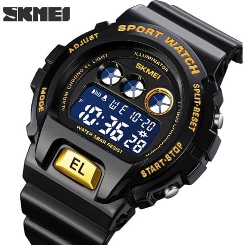 SKMEI New Sport Digital Mens Watches Fashion Waterproof Shockproof Juvenile Alarm Clock Electronic Wristwatch Relojio Masculino