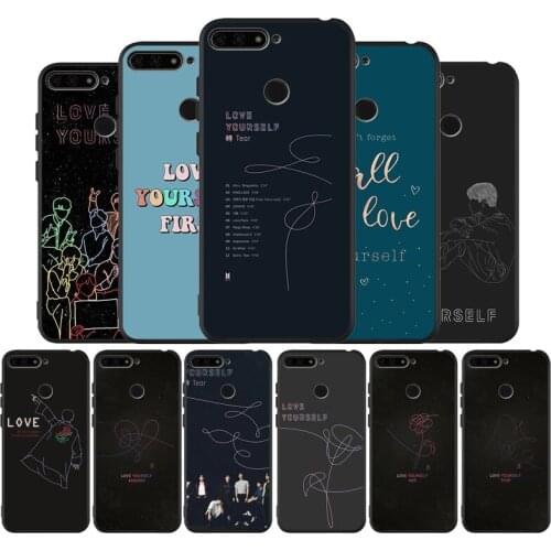 Love Yourself black Silicone Phone Case For honor 20 Pro 8 8X 9 10 20 Lite for Mate 10 30 Lite Pro cover