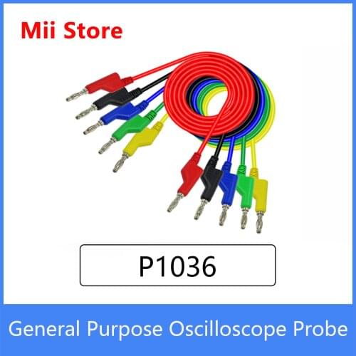 Cleqee P1036 1Set 5pcs 1M 4mm Banana to Banana Plug Test Cable Lead for Multimeter 5 Colors