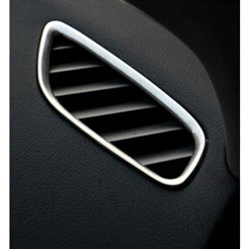 For Mitsubishi Outlander 2013 2014 Car stainless steel trim outlet box special modified dashboard decorative frame 2pcs per set