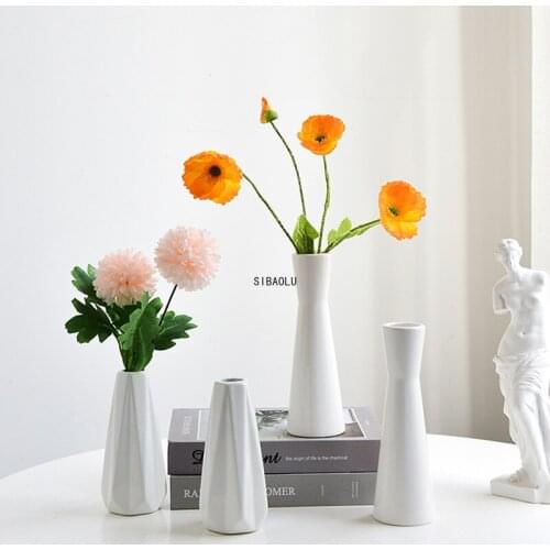 Ceramic Table Flower Vases Nordic Home Decoration Accessories Modern White Plant Art Decor Crafts Wedding Vase with Dried Flower