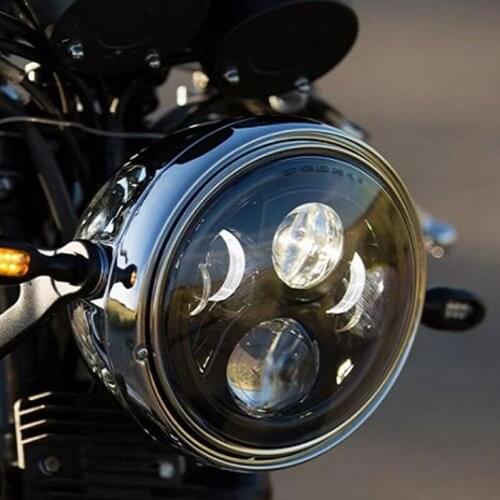 Round 7" Motorcycle Black Projector Motor HID LED Light Bulb Headlight For Road King Street Glide Softail FLHX F Touring Trike