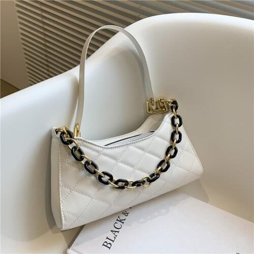Fashion Texture Rhombus Womens Bag Summer New Fashion Chain Shoulder Bag PU Trend Small Square Bag Handbags for Women 2021