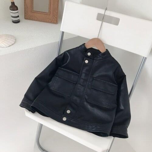 2021 New Fashion Boy Outerwear New Spring Autumn Boy PU Jacket Children Warm coat For Boy Coat