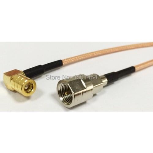 New SMB Female Jack Right Angle Connector Switch FME Male Plug Convertor RG316 Wholesale Fast Ship 15CM 6"Adapter