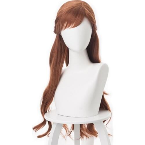 New Princess Anna 2 Cosplay Wig Long Wavy Brown Braids Party Hair Girls Wig