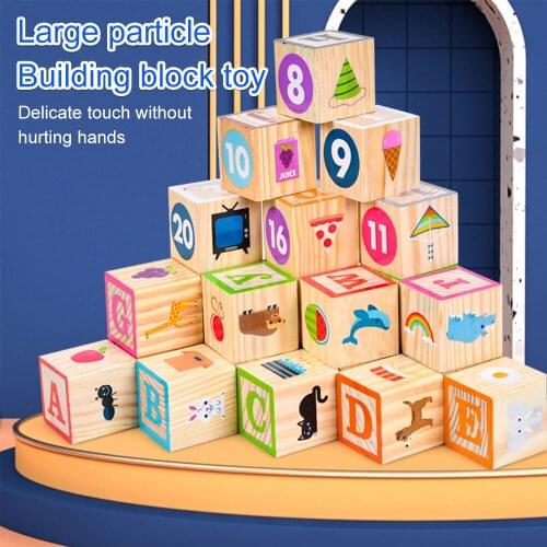 26Pcs Montessori Educational Wooden Blocks Children Early Learning Cube Block English Letter Homeschool Supplies Toys Gift