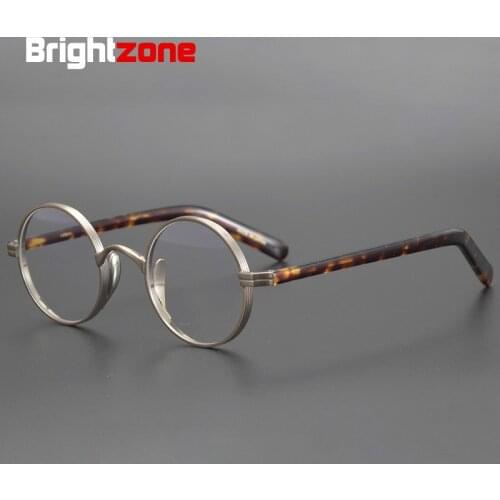 Vintage Pure Titanium Glasses Round Women Japan Luxury Prescription Myopia Optical Acetate Eyeglasses Frame Men Eyewear Oculos