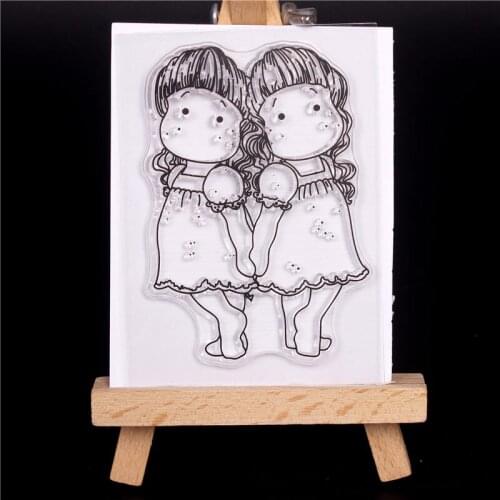 Transparent Clear Silicone Stamps And Metal Cutting Dies For DIY Scrapbooking Card Making Diy Cute Cartoon Photo Girls